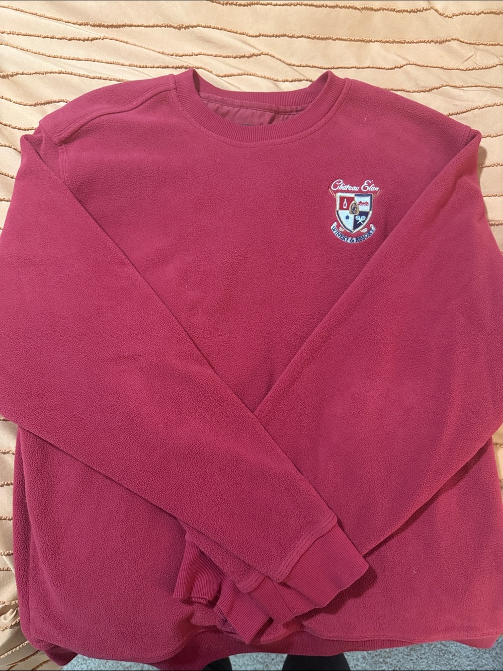 Chateau Elan Winery Embroidered Maroon Crewneck Sweater